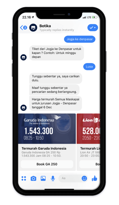 Botika Business Solution: Chatbot Travel
